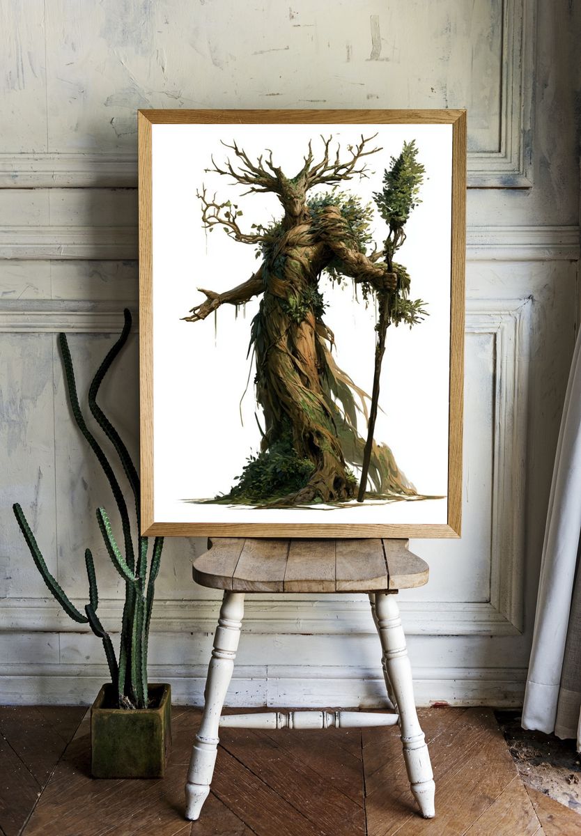 Tree Guardian Illustration Poster. — room view 1