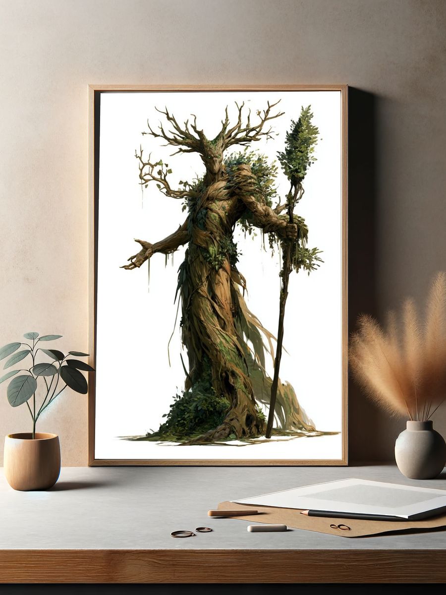 Tree Guardian Illustration Poster. — room view 2