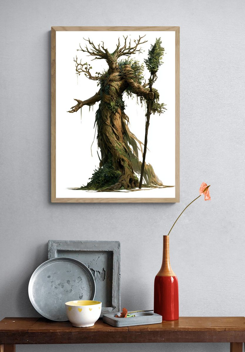 Tree Guardian Illustration Poster. — room view 3