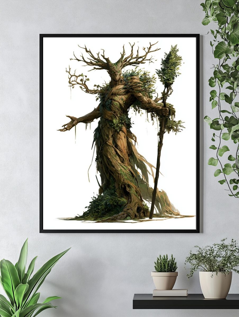 Tree Guardian Illustration Poster. — room view 4