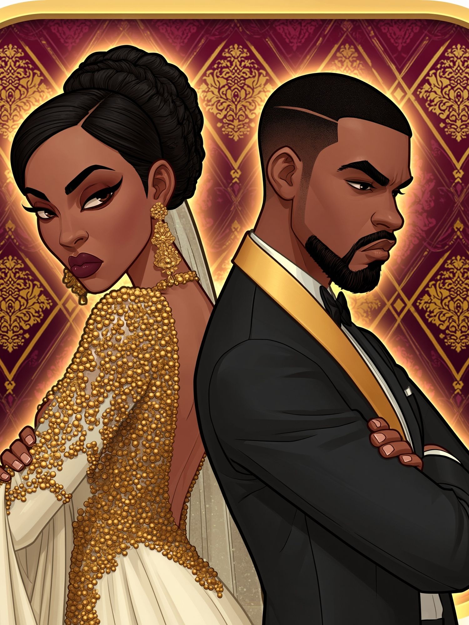 Elegant Couple Portrait Print. poster detail