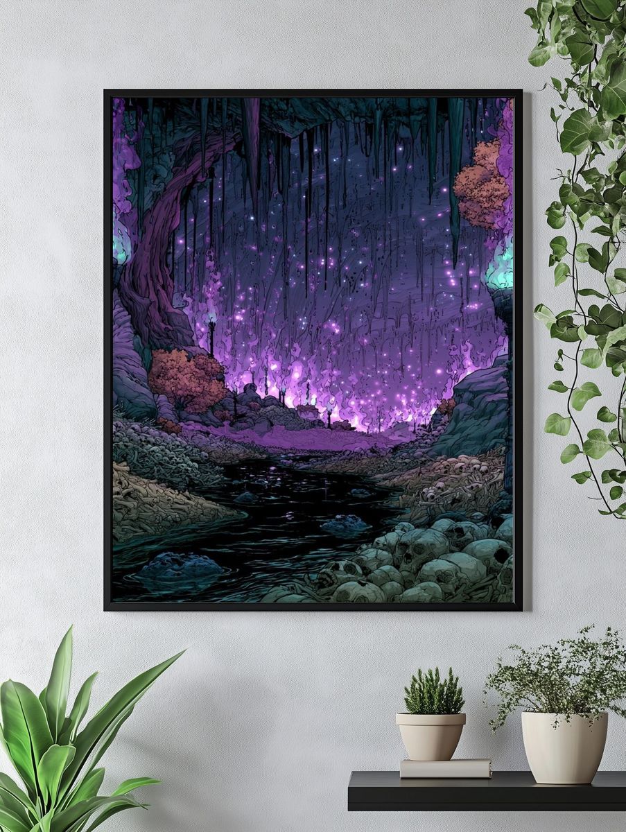 Enchanted Cavern Glow Illustration Poster. — room view 4