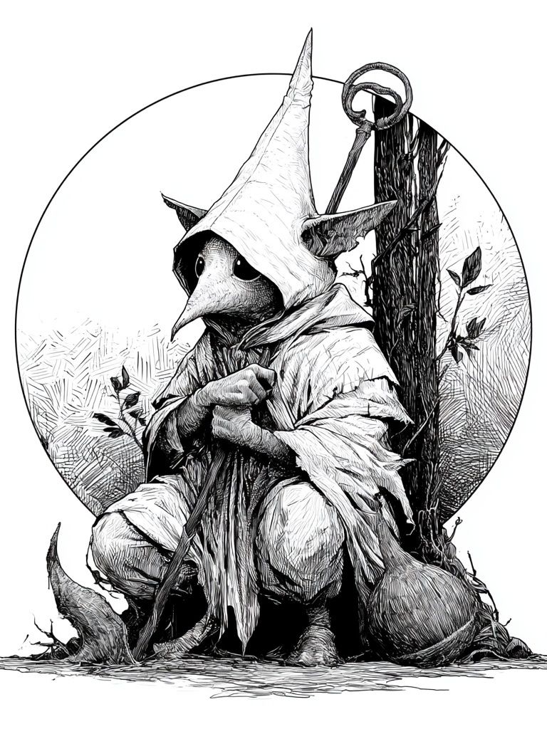 Plague Doctor Bird Illustration Poster. poster detail