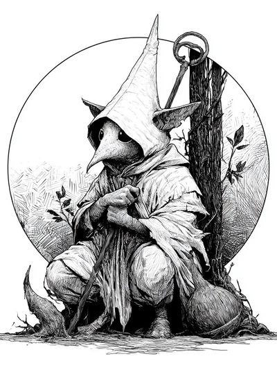 Plague Doctor Bird Illustration Poster. poster
