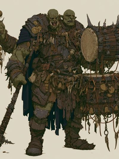 Orc Shaman Fantasy Illustration Poster.
