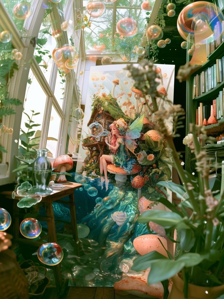 Enchanted Fairy Garden Illustration Poster. poster detail