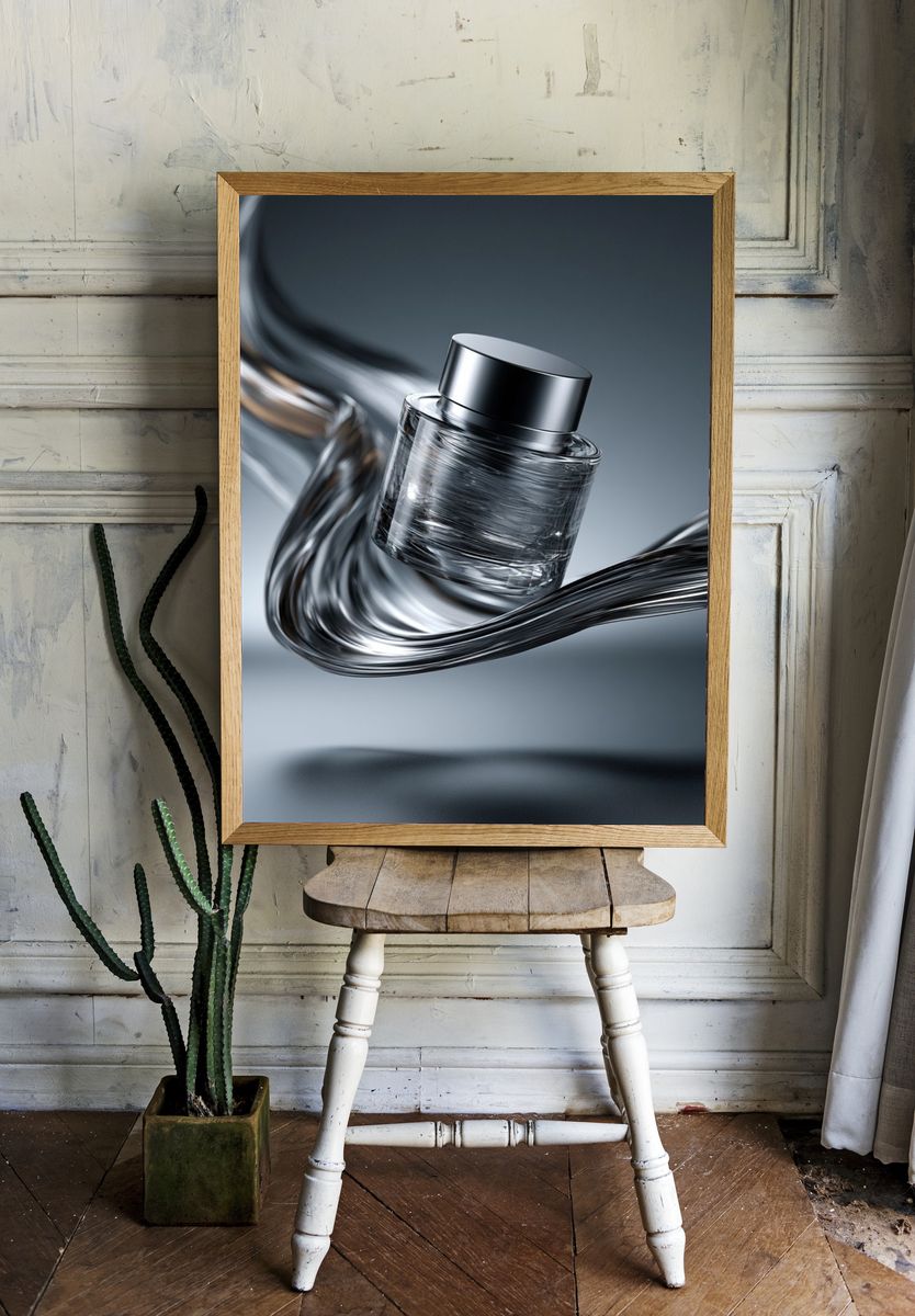 Abstract Glass Perfume Bottle Print. room preview
