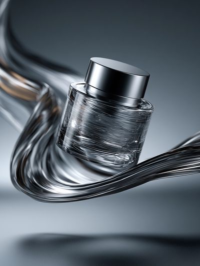Abstract Glass Perfume Bottle Print.