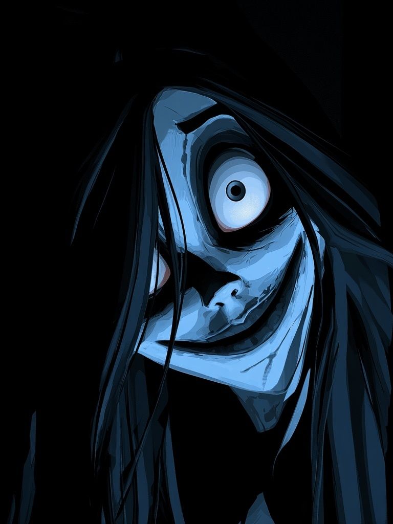 Creepy Blue Mask Illustration Poster. poster detail