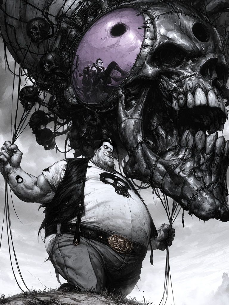 Surreal Skull Balloon Print. poster detail