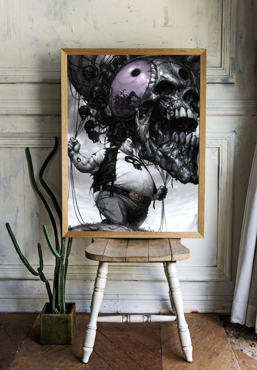 Surreal Skull Balloon Print. — room view 1