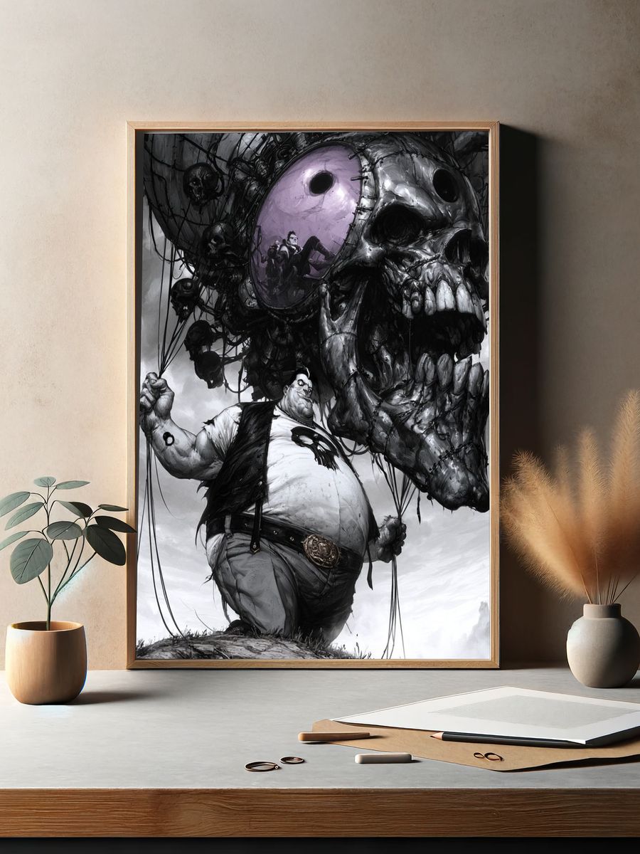 Surreal Skull Balloon Print. — room view 2