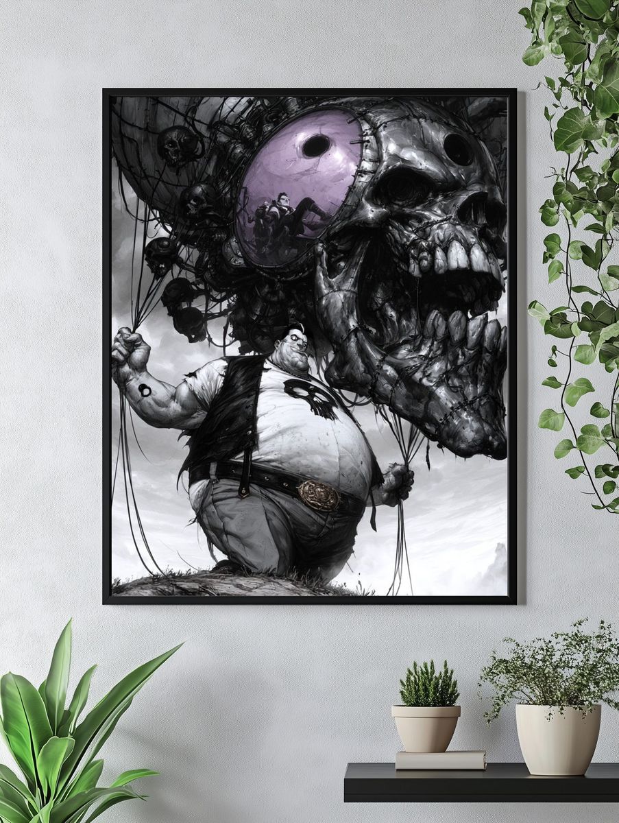 Surreal Skull Balloon Print. — room view 4