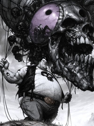 Surreal Skull Balloon Print. poster