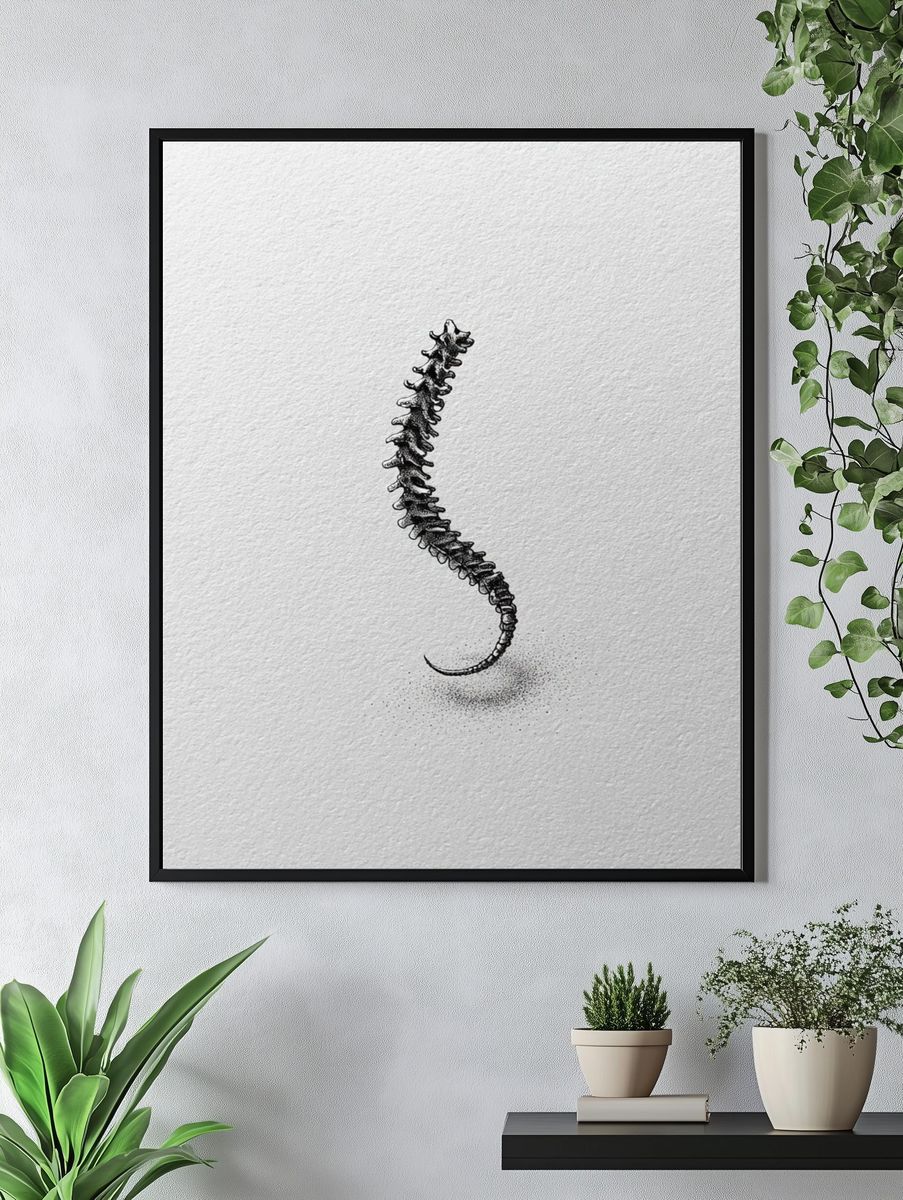 Spine Ink Illustration Poster. — room view 4