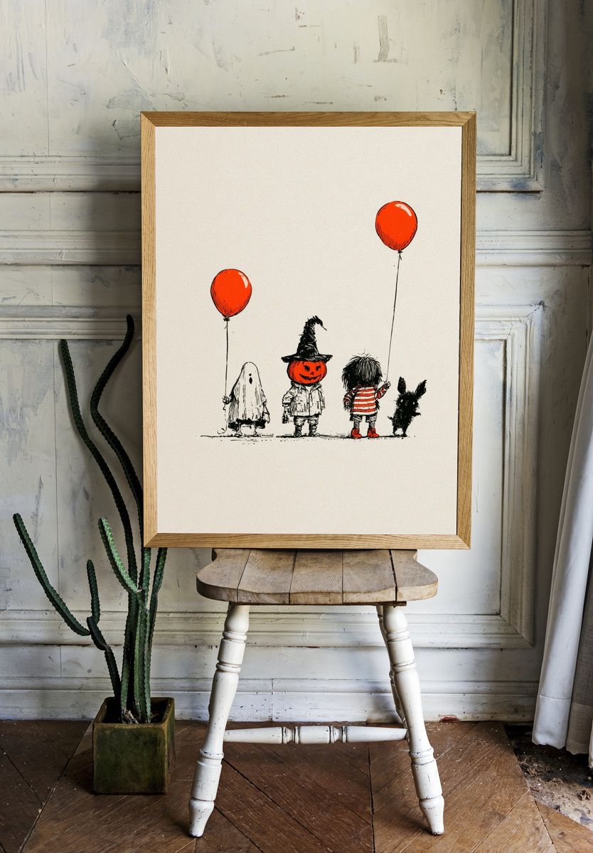 Halloween Kids Illustration Poster. room preview