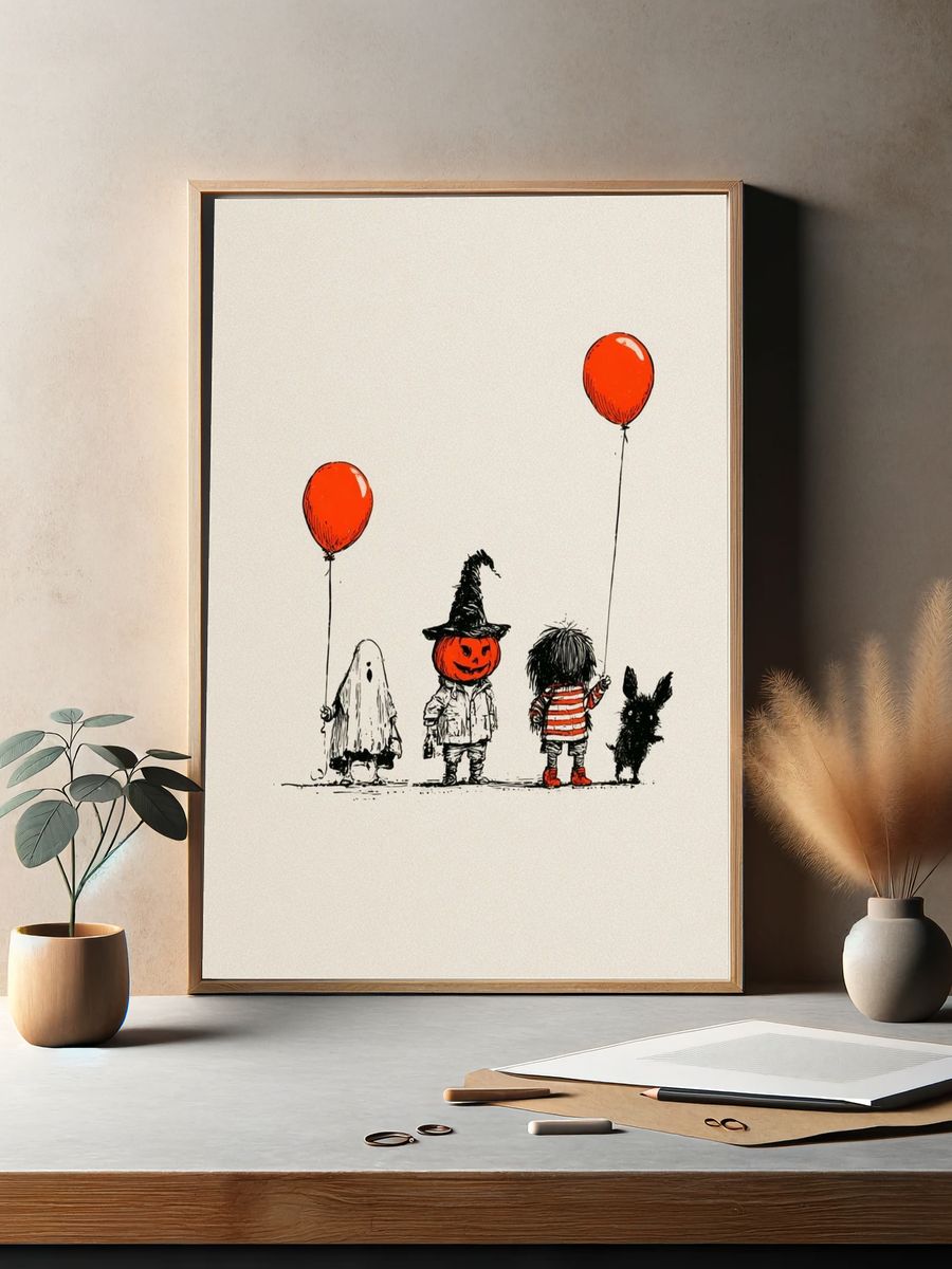 Halloween Kids Illustration Poster. — room view 2