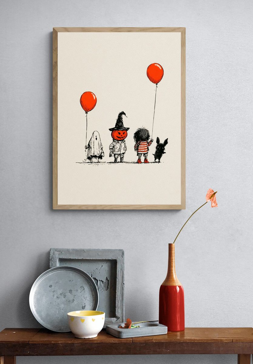 Halloween Kids Illustration Poster. — room view 3
