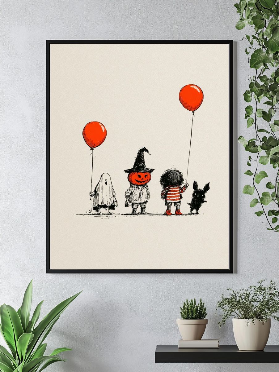Halloween Kids Illustration Poster. — room view 4