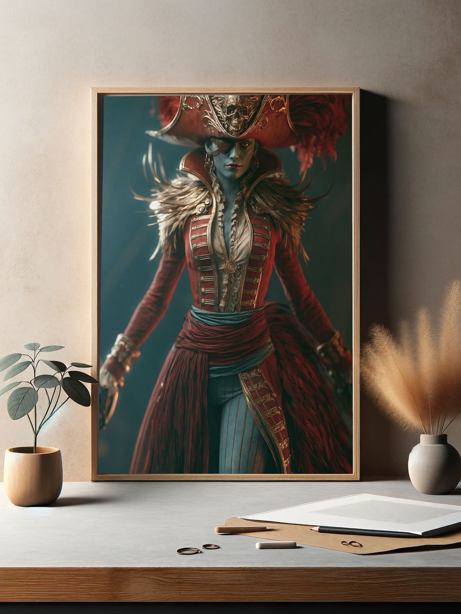 Baroque Pirate Portrait Print. — room view 2