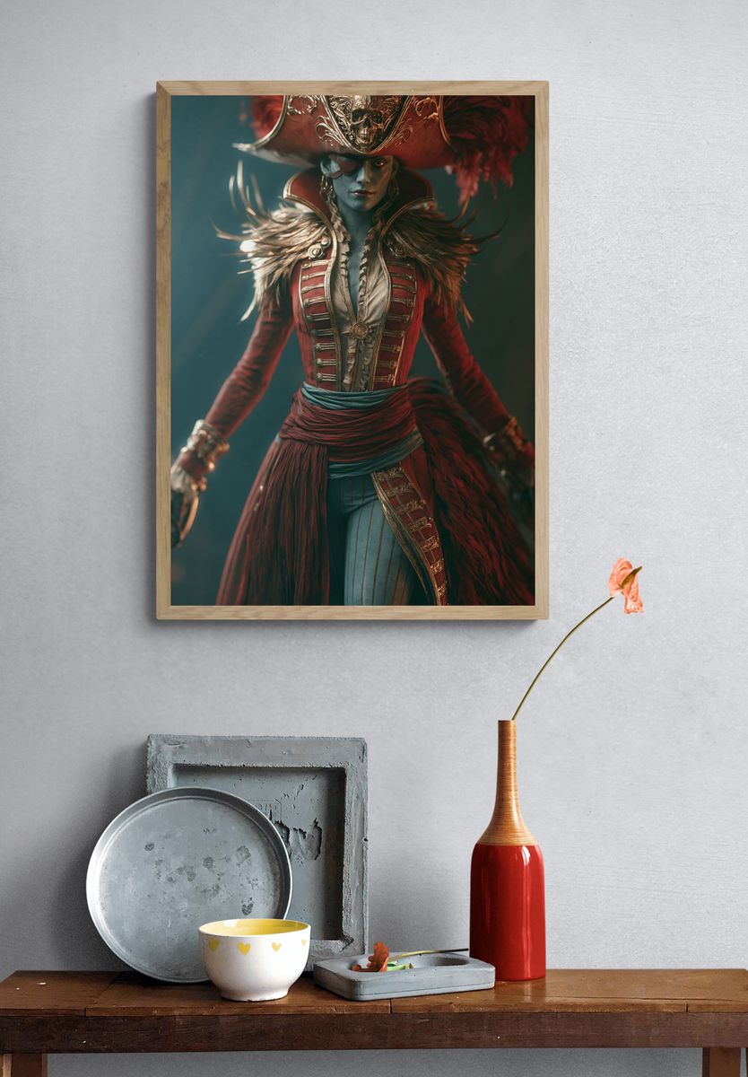 Baroque Pirate Portrait Print. — room view 3