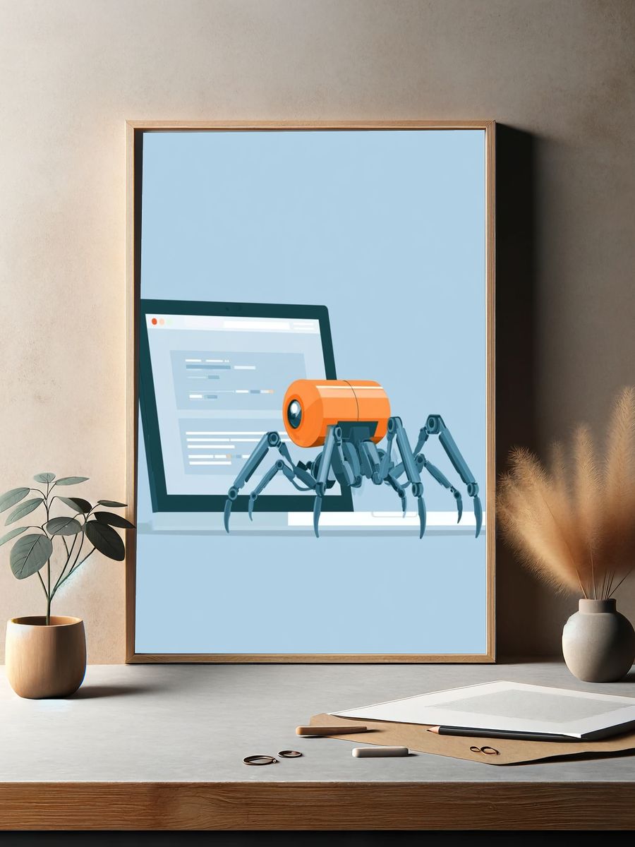Cybersecurity Spider Illustration Poster. — room view 2