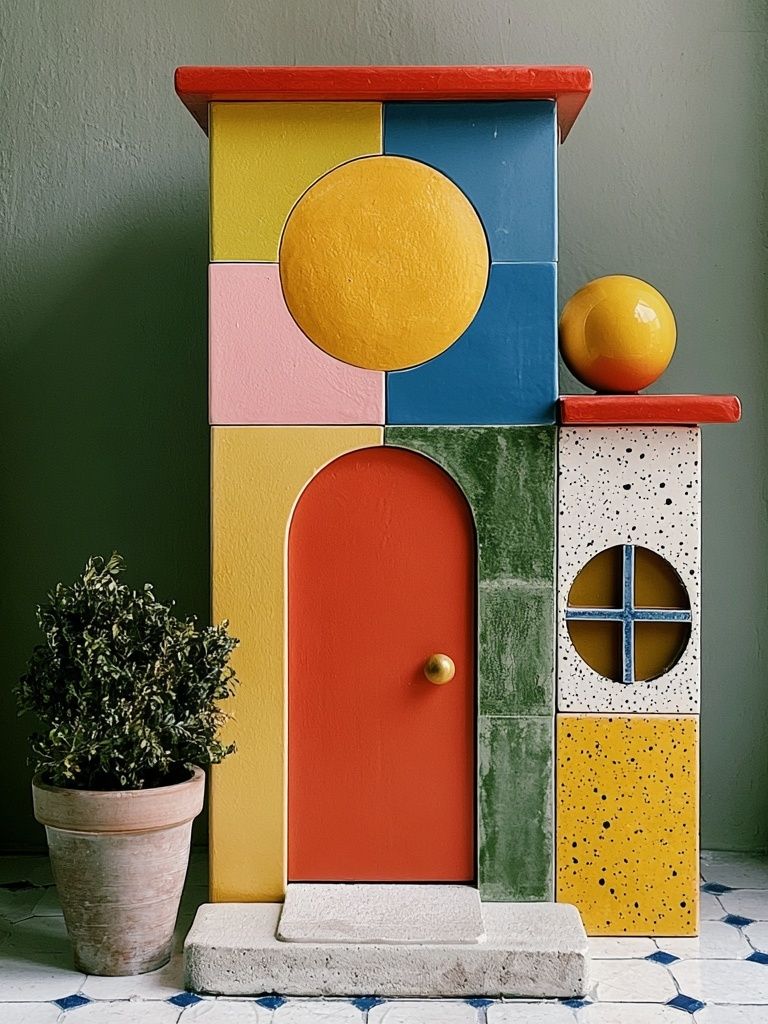 Color Block House Illustration Poster. poster detail