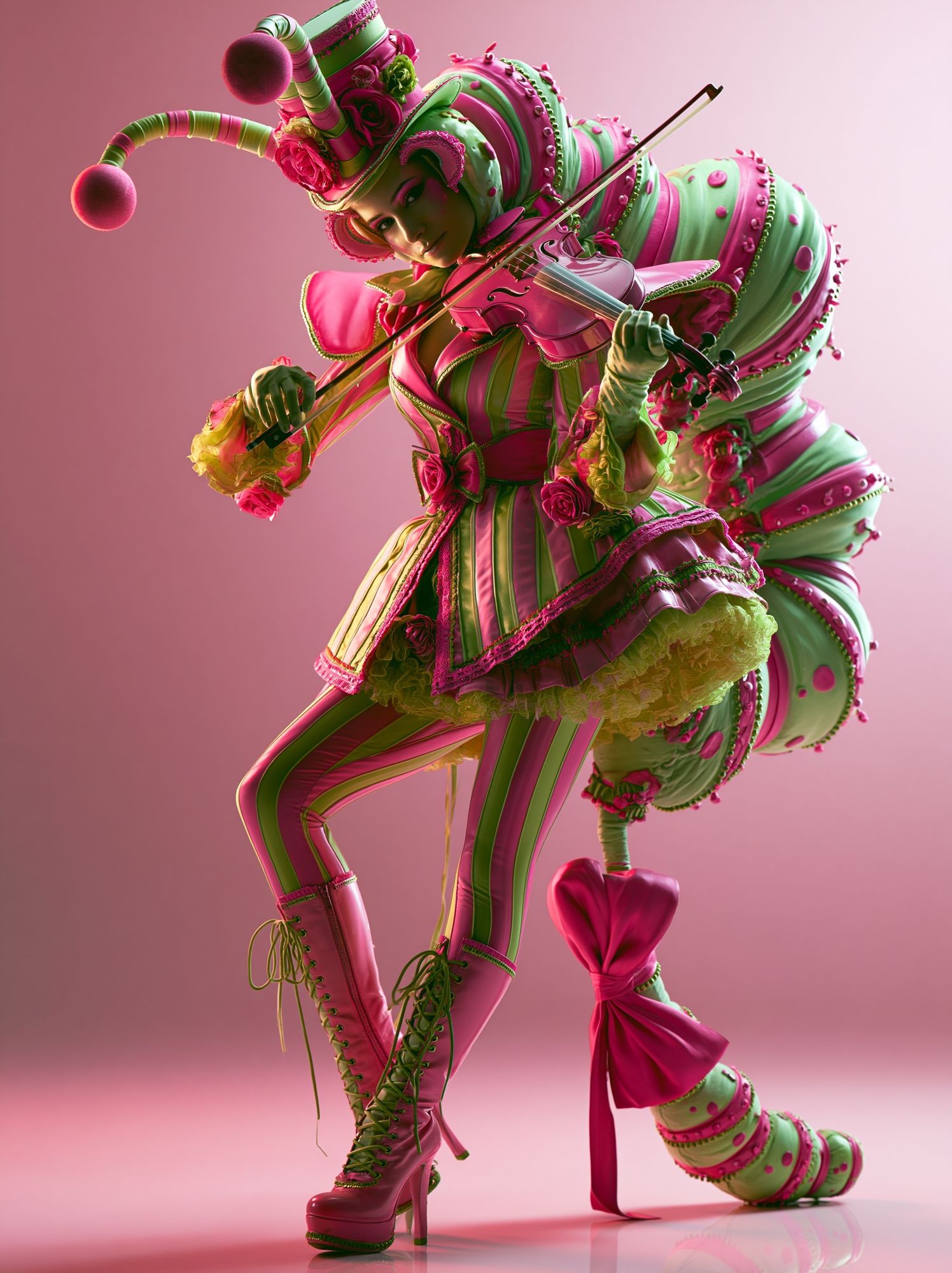 Candy Violin Performer Illustration Poster. poster detail
