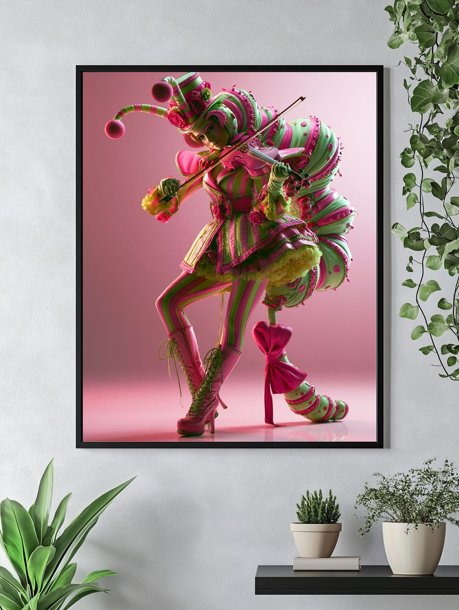 Candy Violin Performer Illustration Poster. — room view 4