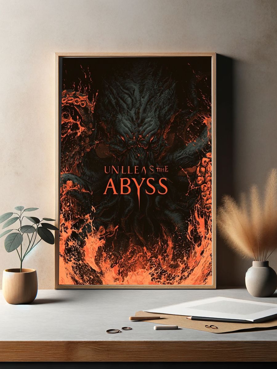 Unleash the Abyss Horror Print. — room view 2