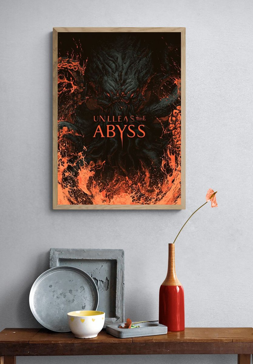Unleash the Abyss Horror Print. — room view 3