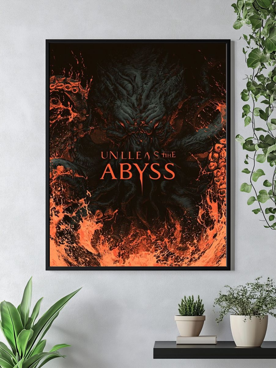 Unleash the Abyss Horror Print. — room view 4