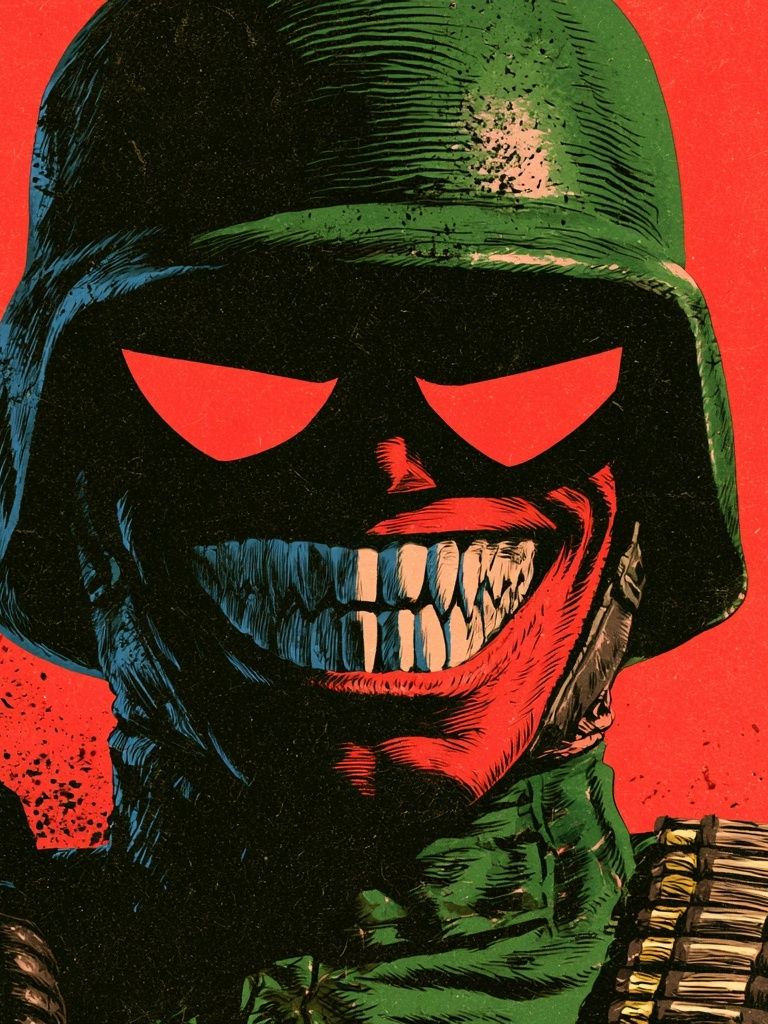 Grinning Soldier Pop-Art Poster. poster detail