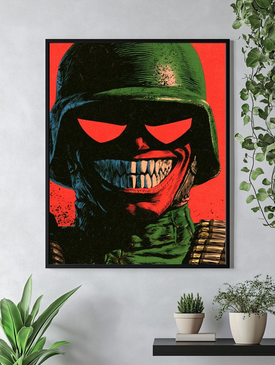 Grinning Soldier Pop-Art Poster. — room view 4