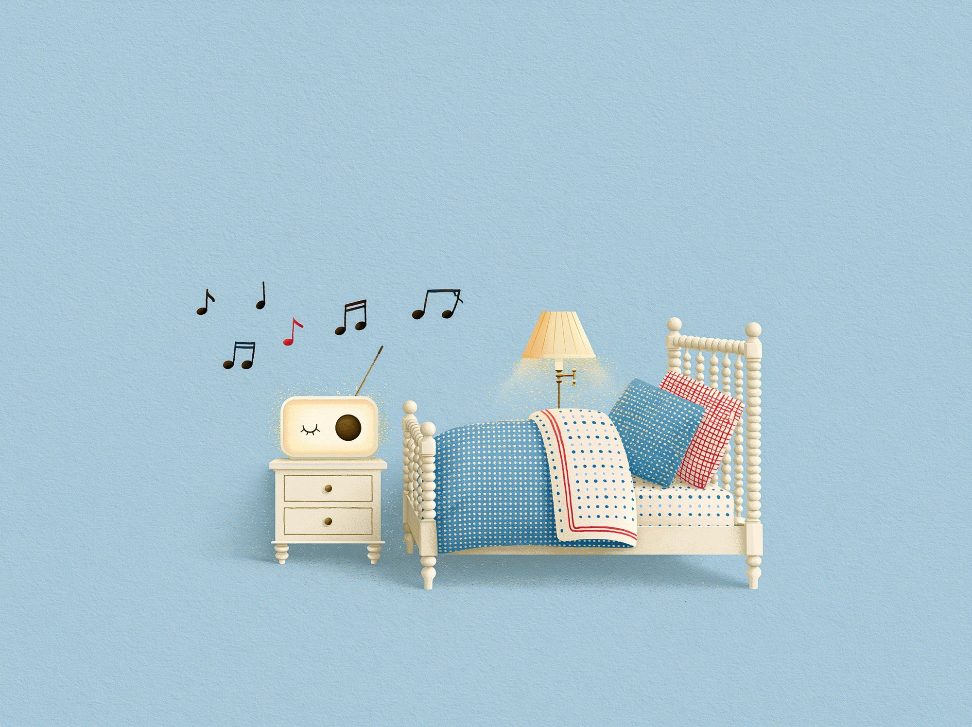 Whimsical Bedroom Music Illustration Poster. poster — illustration art