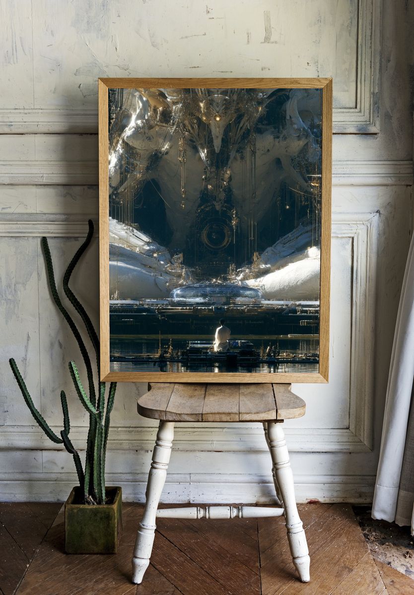 Surreal Cosmic Temple Poster. — room view 1