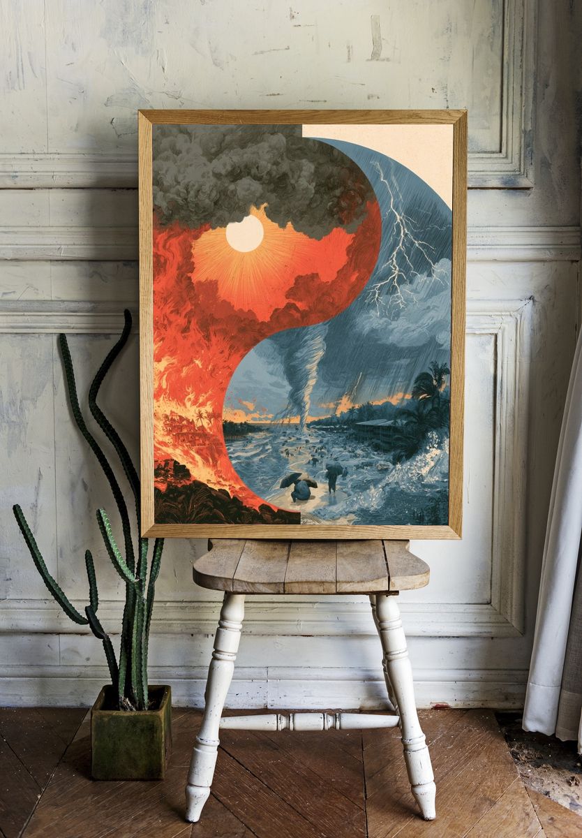 Yin Yang Storm Poster. — room view 1