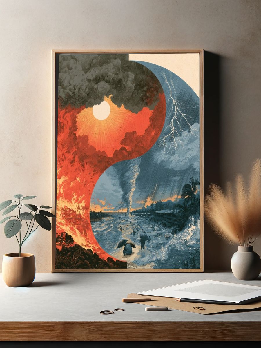 Yin Yang Storm Poster. — room view 2