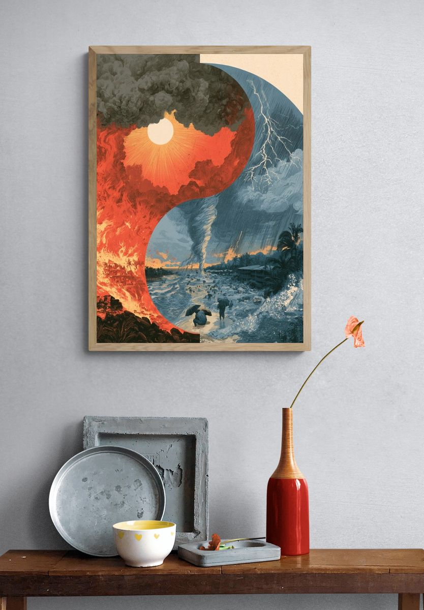 Yin Yang Storm Poster. — room view 3