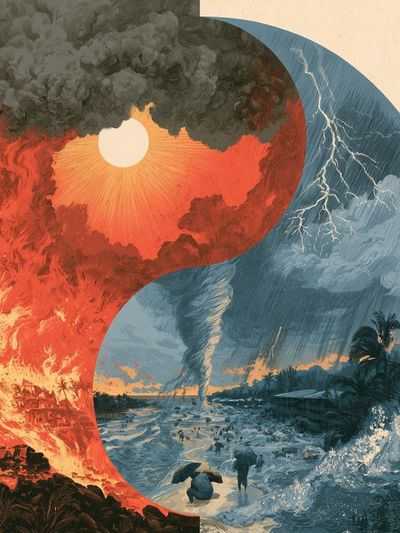 Yin Yang Storm Poster. poster