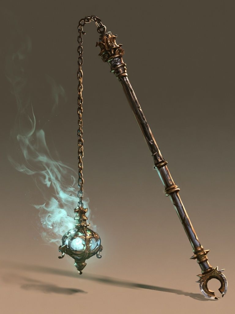 Mystic Staff and Lantern Illustration Poster. poster — illustration art