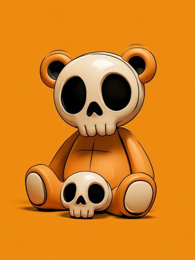 Skull Bear Illustration Poster. poster print