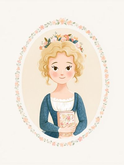 Floral Portrait Illustration Poster.