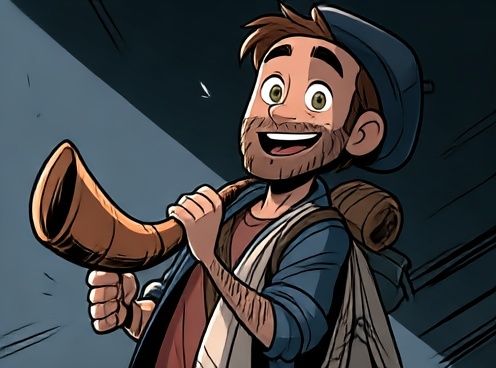 Smiling Traveler Illustration Poster. poster detail