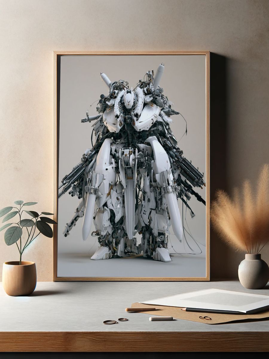 Mecha Robot Sculpture Print. — room view 2