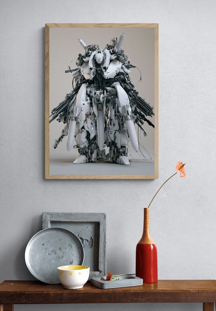 Mecha Robot Sculpture Print. — room view 3