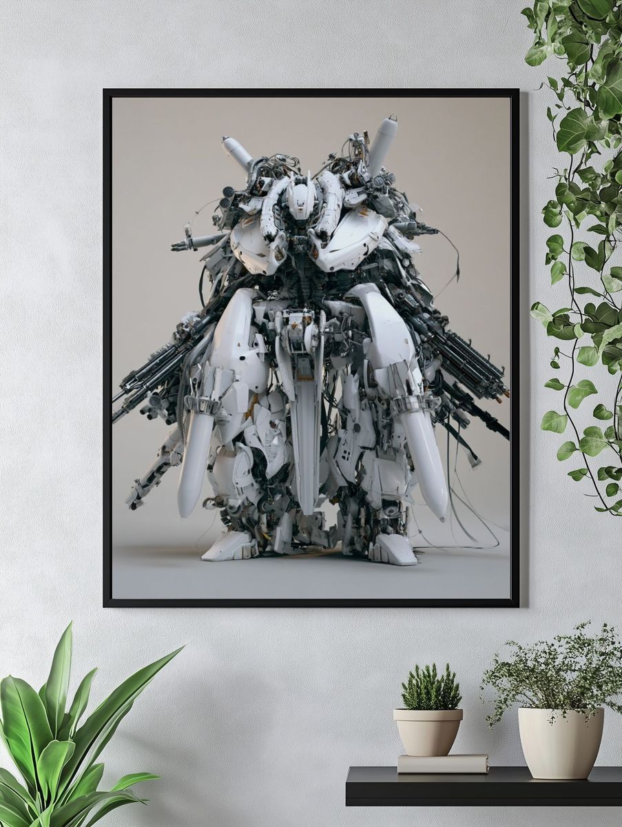 Mecha Robot Sculpture Print. — room view 4