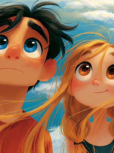 Animated Sky Portrait Print. poster