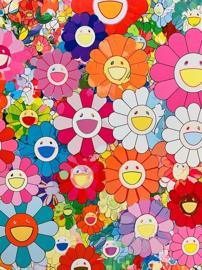 Smiling Flower Garden Illustration Poster.