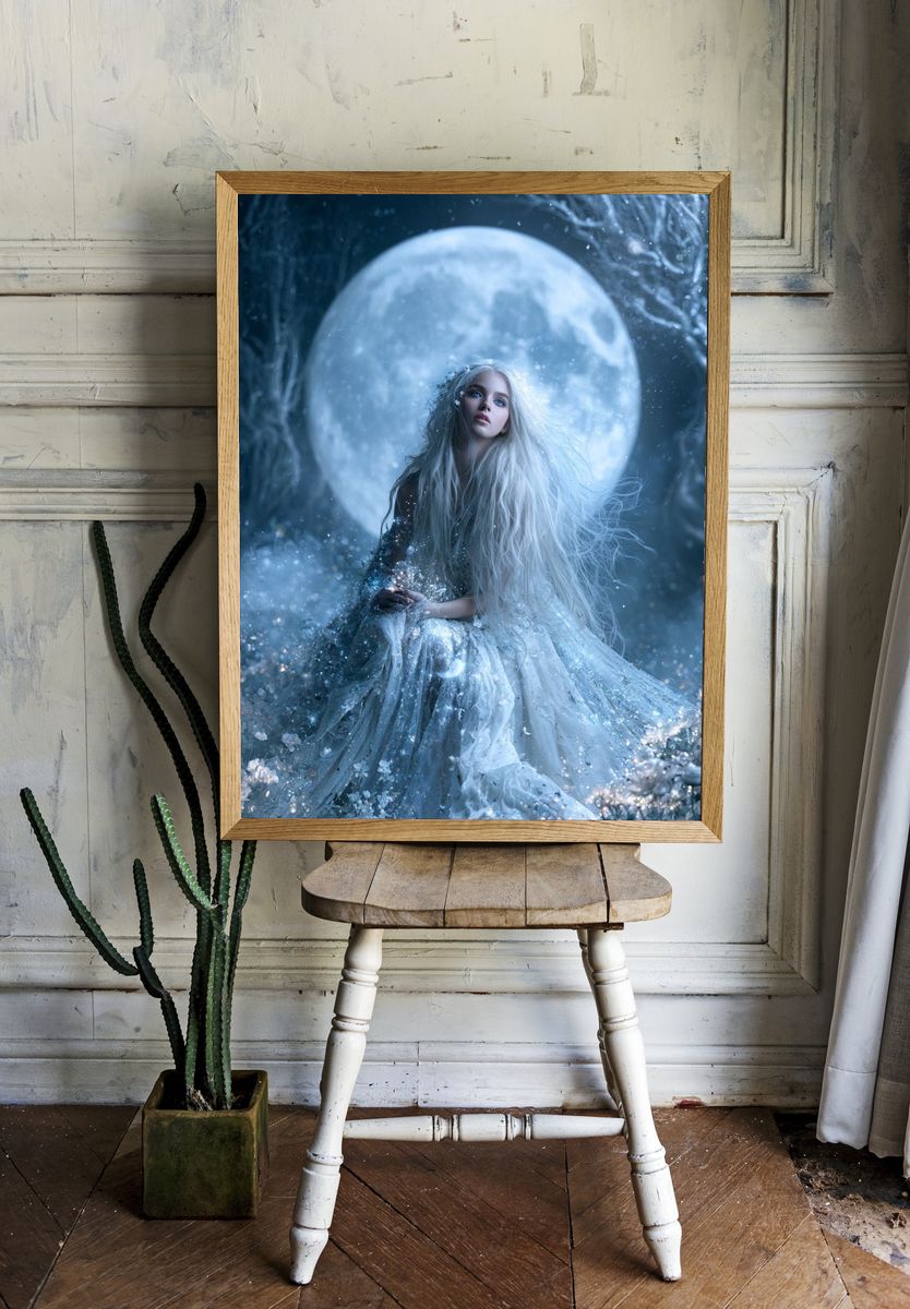 Moonlit Ice Queen Fantasy Print. — room view 1